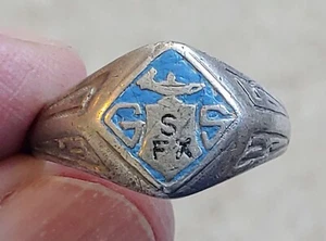 RARE 1946 SAINT FRANCIS XAVIER SCHOOL/COLLEGE STERLING SILVER CLASS RING-SIZE 10 - Picture 1 of 5