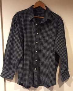 Men’s Croft & Barrow Stretch Blue Check Pattern Button-Down Shirt Size Large - Picture 1 of 4