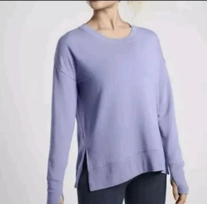 Athleta Coaster Luxe Sweatshirt Womens SMALL Purple Crew Neck - Picture 1 of 16