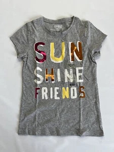NUEVO CON ETIQUETAS Camiseta OshKosh Top Niñas Manga Corta Gris Sol Brillo Amigos - Imagen 1 de 6