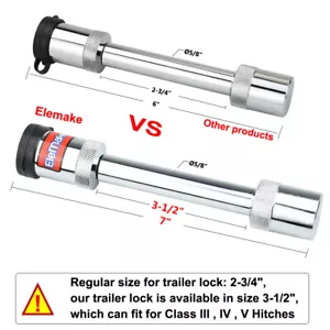 Hitch Pin Lock Trailer Hitch Lock Black Hitch Pin Tow Receiver Lock - Picture 1 of 10
