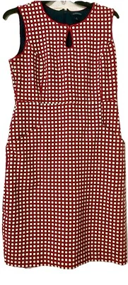 Vestido Lands End Lunares Sin Mangas Vestido Vaina 8 Bolsillos Cremallera Espalda Preppy Foto 1 de 4