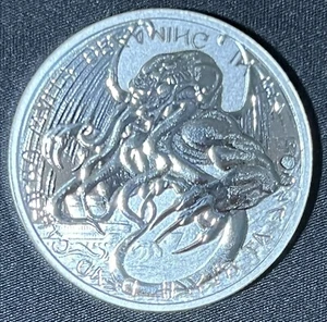 Cthulhu; The Great Old One. HP Lovecraft 2021 $2 Tokelau 1 oz .999 Silver Coin - Picture 1 of 5