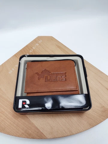 Detroit Lions NFL Embossed Leather Trifold Wallet Cover