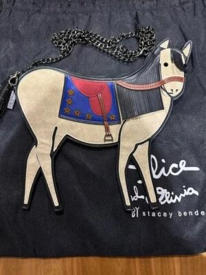 Alice+Olivia synthetic Leather Horse Crossbody pochette fashion goods zip women - Image 1 of 4