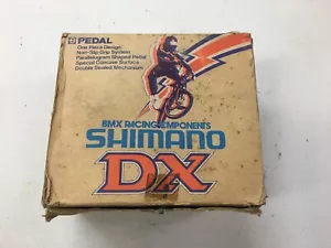 Retro Oldschool Original NOS NEW NIB Shimano DX Blue BMX pedals pedalset 9/16 - Picture 1 of 15