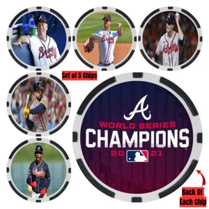 Atlanta Braves 2021 World Series Champs Collectable Chip Set (5) - Picture 1 of 2