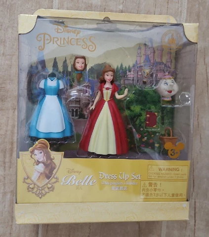 DAMAGED BOX BELLE DRESS UP BEAUTY BEAST JAPAN DISNEY PARKS FIGURE SET POTTS! b85 Cover