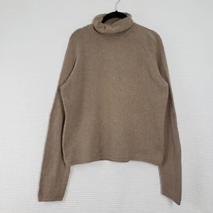 Vintage J. Crew Kaschmir Rollkragen Pullover Damen XL Cropped Boxy Braun Preppy - Bild 1 von 14