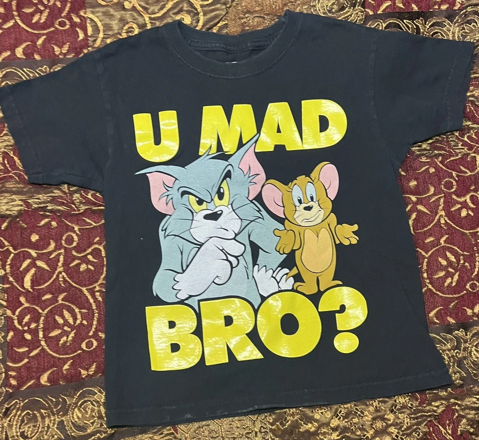 Vintage Tom & Jerry Graphic Tee U MAD BRO Youth Size (S) 6-7 Yrs - Image 1 of 3