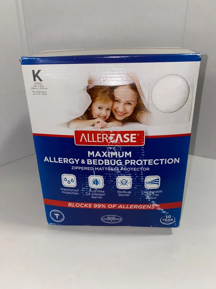 Allerease Maximum Allergy Relief Zippered Mattress Protector King