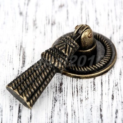 Hot Antique Bronze Cabinet Knob Drawer Door Cupboard Drop Pull Handle One Hole - Image 1 of 4