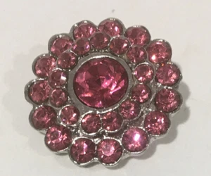 bottone a scatto strass rosa 18mm adatto per gioielli a scatto da 18mm a 20mm - Foto 1 di 2