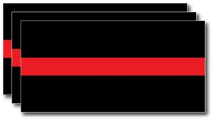 Reflective Thin Red Line Sticker Decal Firefighter Fireman TRL Support 4" x 2" - Picture 1 of 7