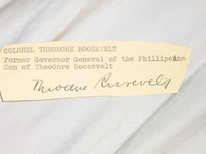 autograph of Brigadier General Theodore Roosevelt III, Son of Teddy Roosevelt  - Picture 1 of 3