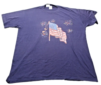 Vintage Jerzees Home Made Single Stitch Flaf Fourth Of July T Shirt Men's XXL - Image 1 of 4