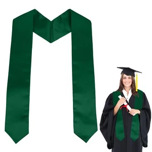 Graduation Stole Class of 2025 70" Green Plain Graduation Honor Stole Sash Un... - Picture 1 of 7