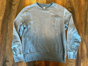 J Crew Mens Knit Pocket Sweatshirt Blue Soft Pre-Owned - Picture 1 of 4