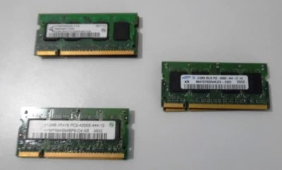 PC2-4200s 512MB CL4 533MHz DDR2 SDRAM Laptop Memoria Ram Marcas Mixtas LOTE de 3 Foto 1 de 3