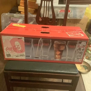 RARE 1990 Indiana Glass 10 Coca-Cola 16oz Bell Sodas NOS Sealed Box - Picture 1 of 10