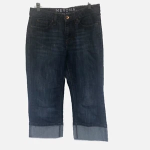 Merona Womens Cropped Pants Capri Jean Wide Leg Stretch Cotton Size 10 C - Picture 1 of 6