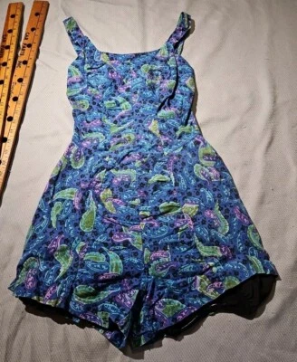 Traje de baño vintage rosa Marie Reid de una pieza cachemira azul para mujer Skorts mameluco  Foto 1 de 4