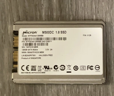Micron M500DC 120GB 1.8" SATA 6Gb/s SSD Drive - MTFDDAA120MBB  #S-13 - Image 1 of 2