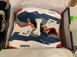 Air Jordan 4 Retro (GS) Azul Francés/Blanco-Gimnasio Rojo 6.5Y Modelo DR6952 400 - Imagen 1 de 4