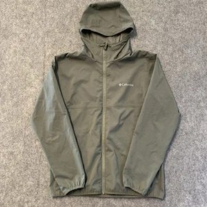 Columbia Jacket Mens M Green Windbreaker Long Sleeve Hooded - Picture 1 of 14