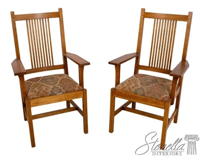 68099: Par de sillones artesanales STICKLEY Mission Oak Foto 1 de 4