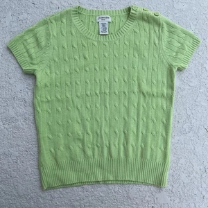 Vtg St. John’s Bay Petite Short Sleeve Sweater Women’s Size Small Green Knit - Picture 1 of 6