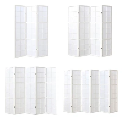 Raumteiler Trennwand Paravent Holz Massiv Sichtschutz Shoji Weiß Homestyle4u - Bild 1 von 4