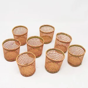 Portabicchieri in vimini intrecciato rattan per bevande multicolore bohemien beachy tazze manicotti - Foto 1 di 11