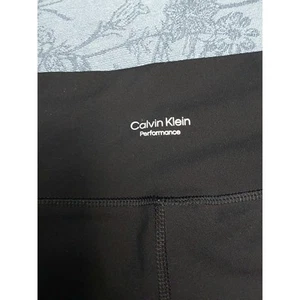 Calvin Klein Women's Leggings Size XL Stretch RN#54163 BLACK SIGNATURE  - Picture 1 of 4