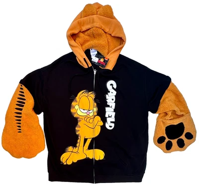 Disfraz de Nickelodian Garfield Sudadera con Capucha Orejas 3D Mitones Peludos Juegos con disfraces Pequeño Unisex Nuevo con Etiquetas Foto 1 de 4