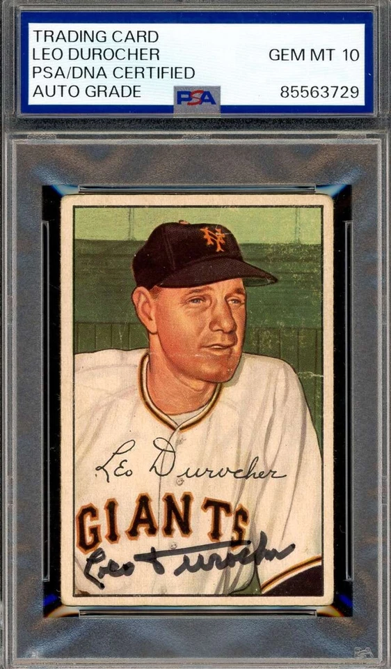 Leo Durocher Gem Mint 10 PSA DNA Signed 1952 Bowman Autograph - Image 1 of 1
