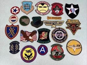 Lote de parches militares de colección Iraqi Intruder Air Force F16 Eagle Segunda Guerra Mundial Top Gun Army - Imagen 1 de 10