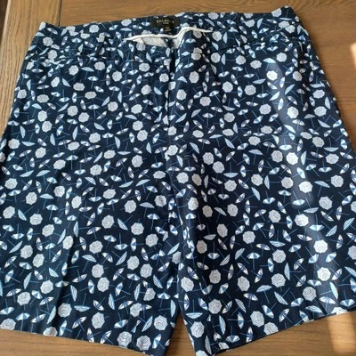 Bermuda paraguas mujer Talbots talla corta 14W azul tiro medio playa vacaciones Foto 1 de 2