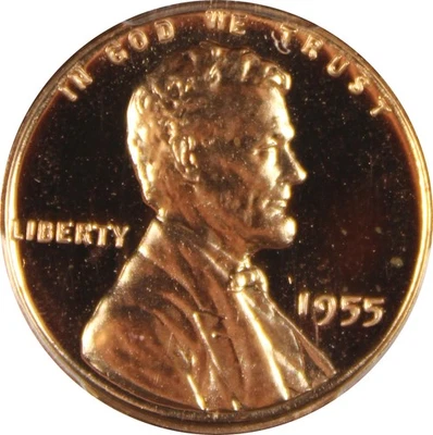 Centavo Lincoln 1955 PR65RD CÁMARA, GRADUACIÓN PROFESIONAL 26620319 Foto 1 de 4