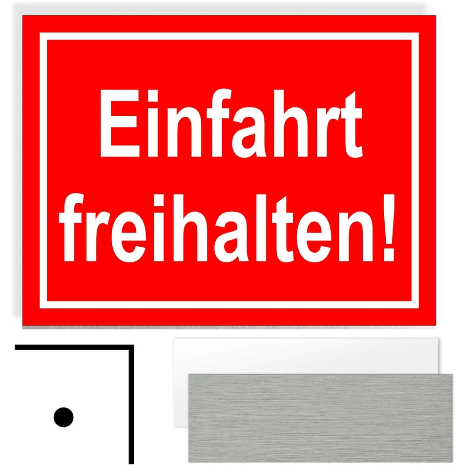 WERBEMITTEL MAHLMEISTER Einfahrt freihalten! Hinweisschild Verbot Aluminium Schild R/W Lochung 07
