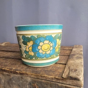 Maceta de melamina de plástico Emsa vintage floral años 60 70 Alemania Occidental - Imagen 1 de 8