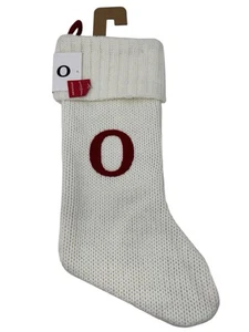 Target Wondershop weißer Strick Monogramm Weihnachtsstrumpf 18" Anfangsbuchstabe "O" - Bild 1 von 6