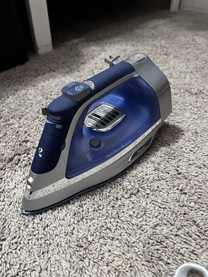 Suela antiadherente Hamilton Beach Durathon hierro azul plateado ~ modelo 19804 1700 W Foto 1 de 4