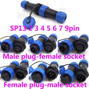 SP13 IP68 Waterproof 2 3 4 5 6 7 9pin Plug and Socket Docking Connector Aviation - Picture 1 of 24
