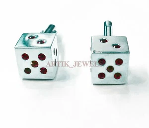 Heated Ruby Gemstone with 925 Sterling Silver Cufflink #2546 - Picture 1 of 3