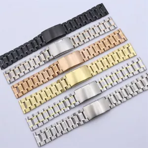 12-26 mm Edelstahl Uhrenarmband Band Ersatzarmband massive Glieder - Bild 1 von 27