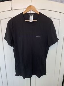 Versace Men’s Black Short Sleeve Logo T-shirt Top, XL
