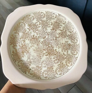 Gorgeous Vintage c1950s Lord Nelson Ware Elijah Cotton Pink Gold Chintz Plate - Picture 1 of 5