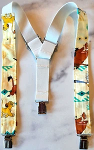 Boys Suspenders Disney Lion King Kids Yellow Y Back Adjustable Clip On Simba - Picture 1 of 5