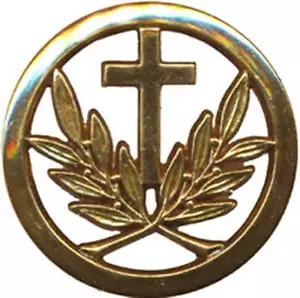 Insigne de béret, AUMONIER CATHOLIQUE, 2 pontets, croix plate, Beraudy (8609) - Imagen 1 de 2
